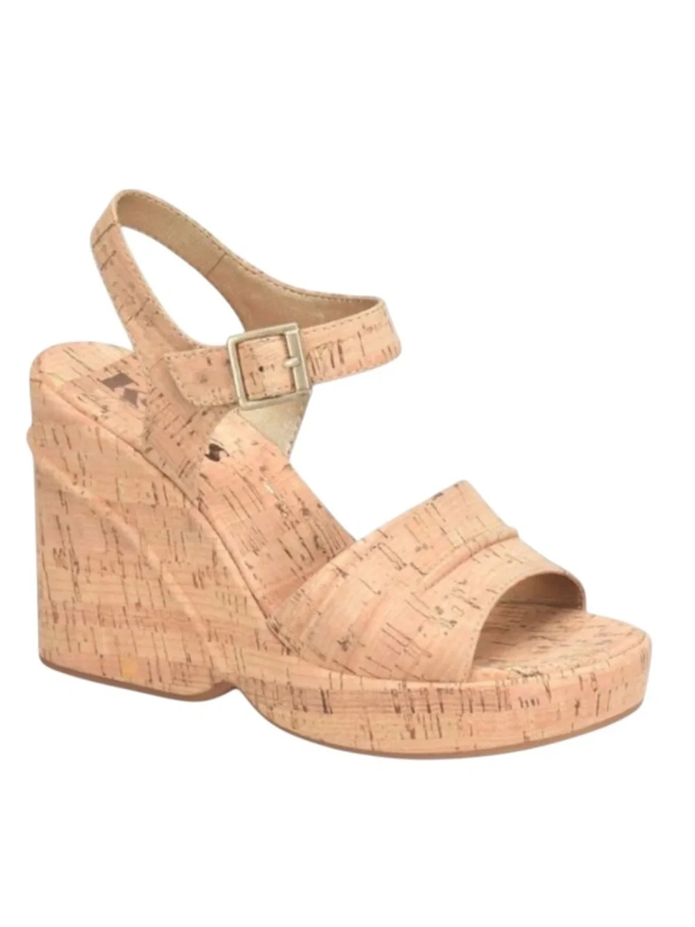 Korks Bardot II Wedge Comfort Sandals Natural Cork Platform Size 9